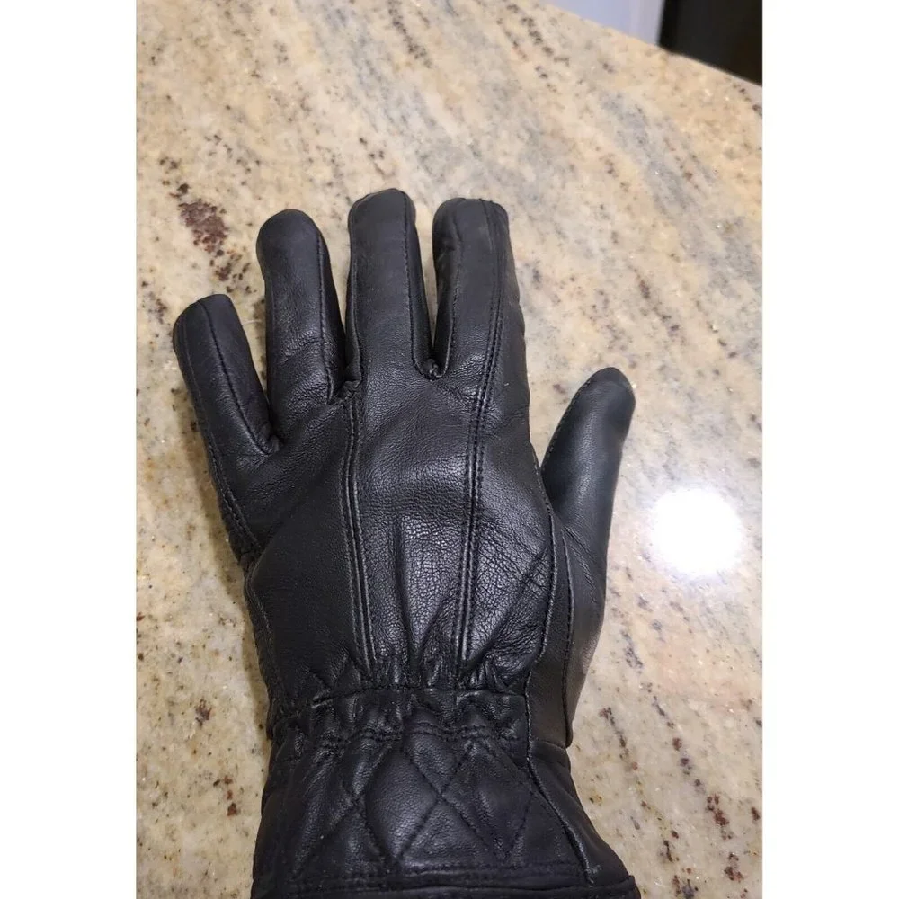 Thinsulate Insulation Women's Size L Black Soft Leather Quilted 40 Gram Biker
